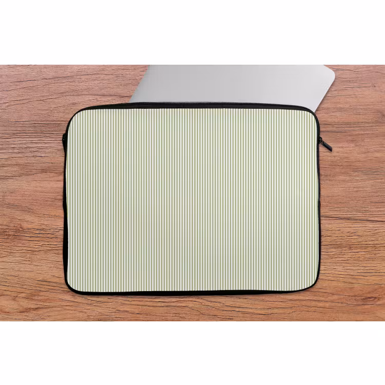 Laptophoes - Saliegroen - Strepen - Minimalistisch - Patroon — 2