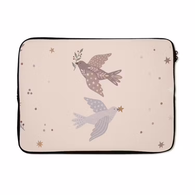 Laptophoes - Vogel - Bessen - Natuur - Modern - Beige — 5