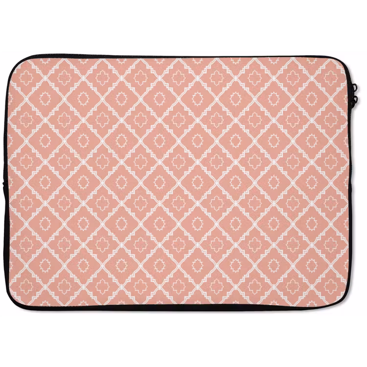 Laptophoes - Zalmroze - Geometrisch - Elegant - Patroon — 1