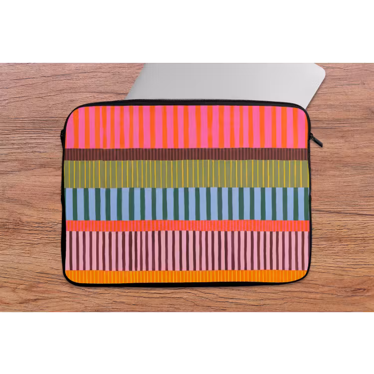 Laptophoes - Abstract - Strepen - Modern - Kleurrijk - Kunst — 2