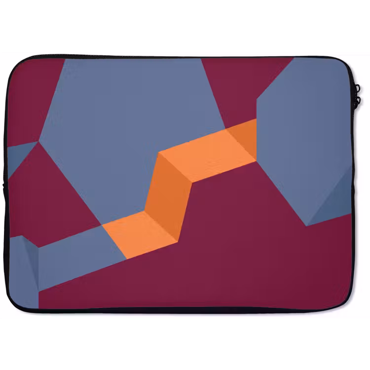 Laptophoes - Abstract - Vormen - Modern - Blauw - Oranje — 1