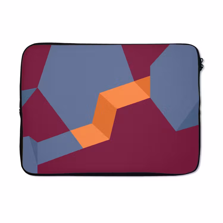 Laptophoes - Abstract - Vormen - Modern - Blauw - Oranje — 5