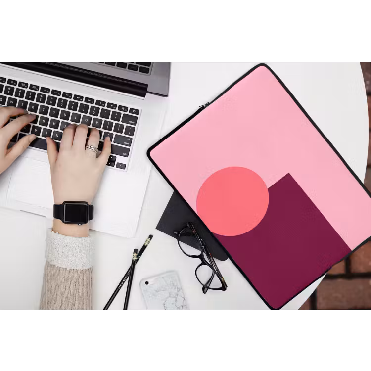 Laptophoes - Abstract - Vormen - Roze - Modern - Design — 3