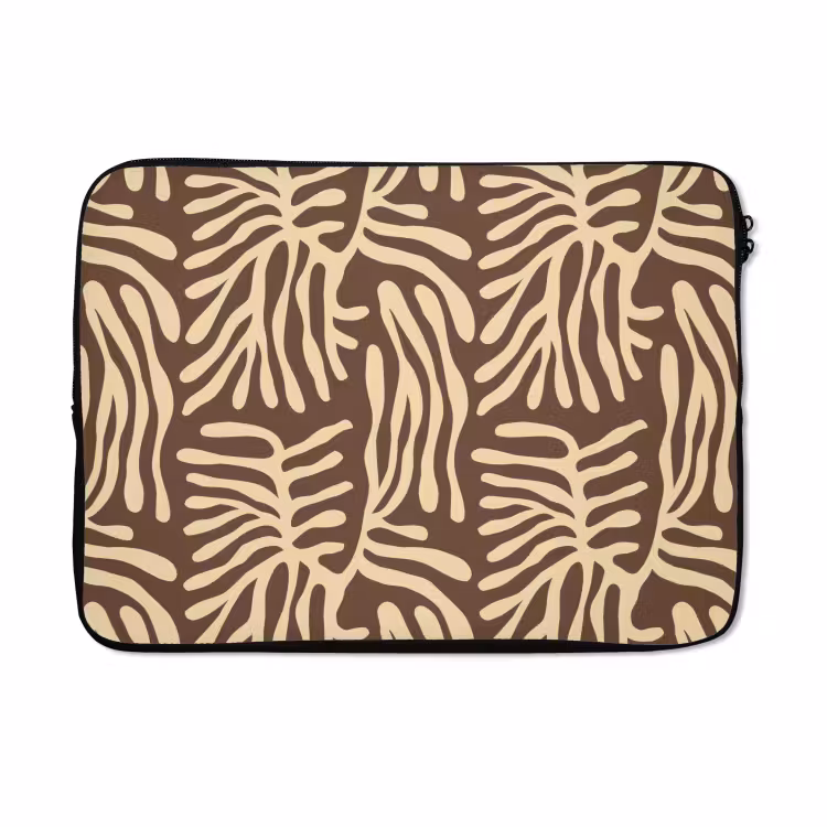 Laptophoes - Bruin - Koraal - Expressief - Patroon — 5