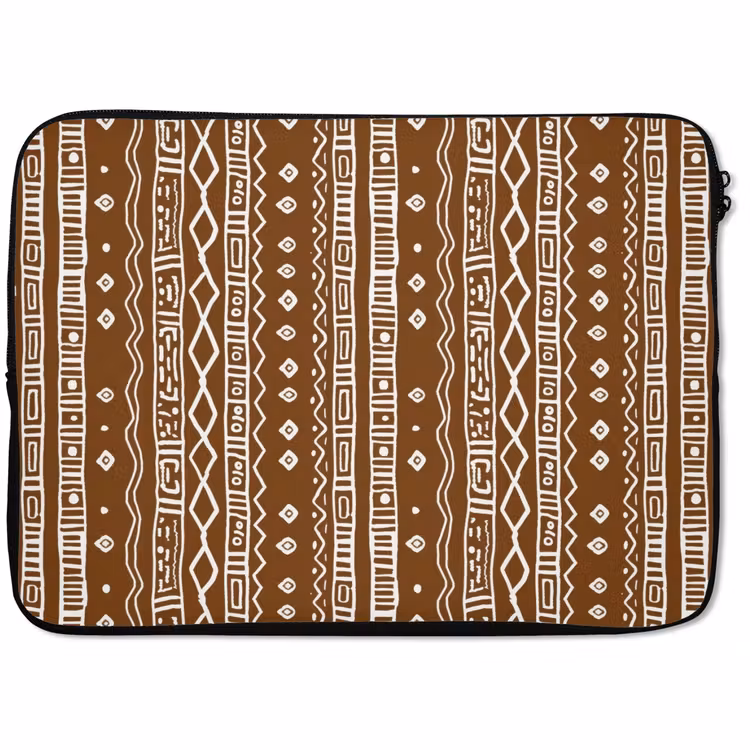 Laptophoes - Chocoladebruin - Etnisch - Tribaal - Patroon — 1