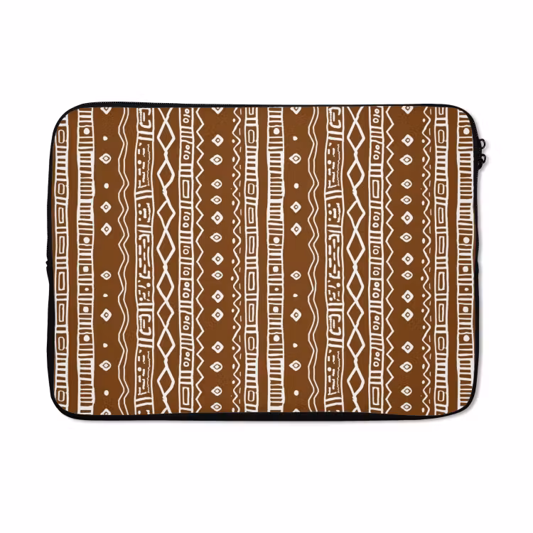 Laptophoes - Chocoladebruin - Etnisch - Tribaal - Patroon — 5