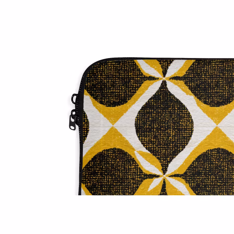 Laptophoes - Geel - Zwart - Geometrisch - Retro - Textuur — 6