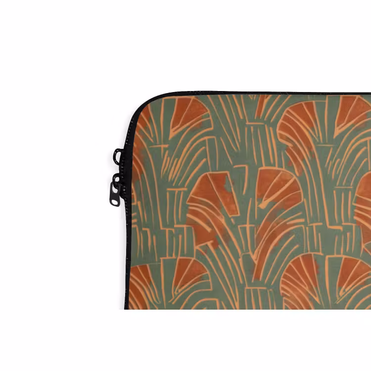 Laptophoes - Groen - Terracotta - Deco - Waaiers — 6