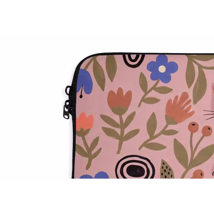 Laptophoes - Kat - Bloemen - Dieren - Modern - Roze — 6