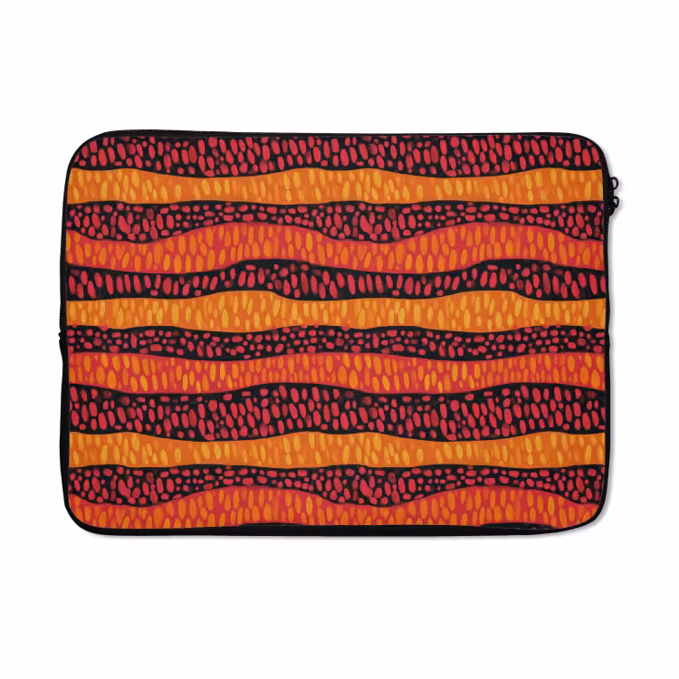 Laptophoes - Oranje - Roze - Expressief - Patroon — 5