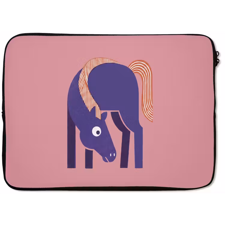 Laptophoes - Paard - Abstract - Dieren - Modern - Blauw — 1