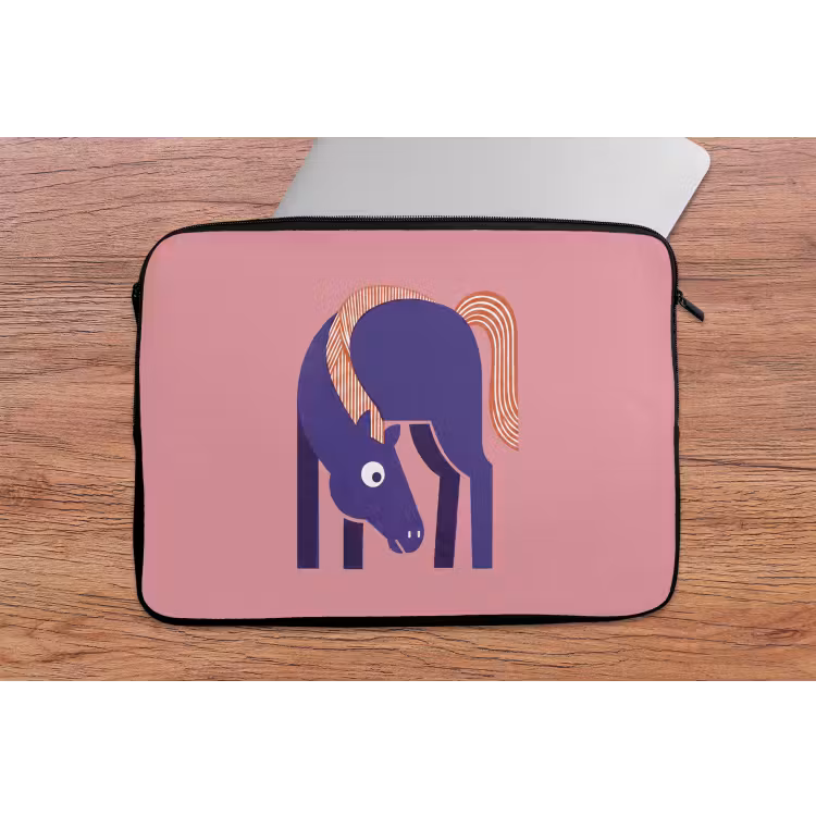 Laptophoes - Paard - Abstract - Dieren - Modern - Blauw — 2