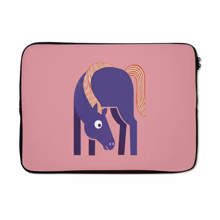 Laptophoes - Paard - Abstract - Dieren - Modern - Blauw — 5