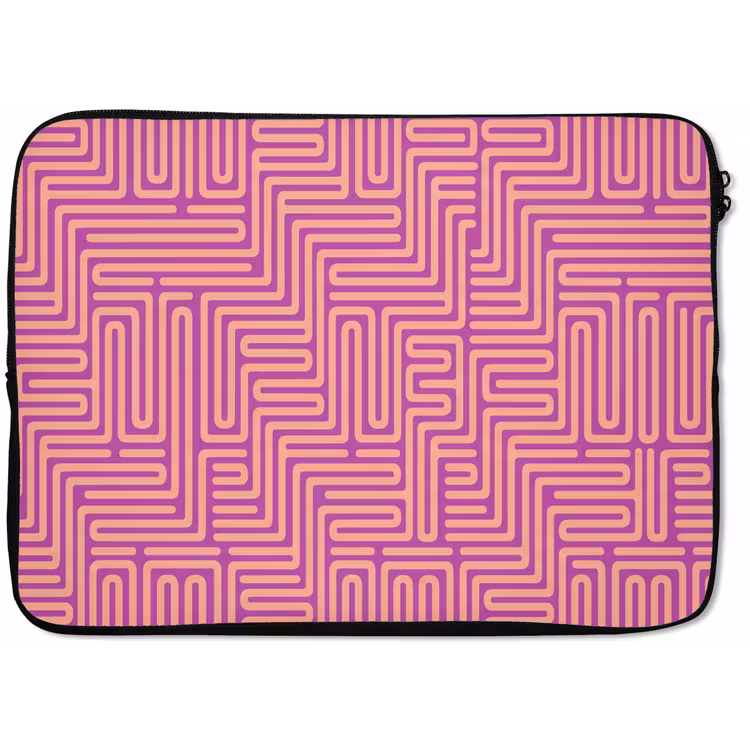 Laptophoes - Patroon - Lijnen - Abstract - Modern - Paars — 1
