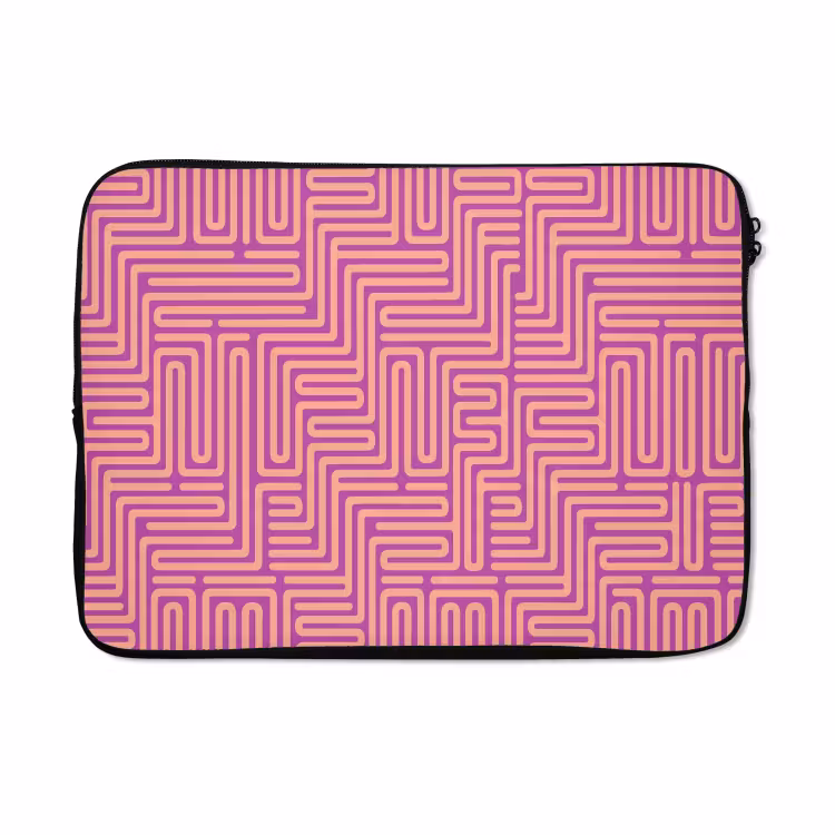 Laptophoes - Patroon - Lijnen - Abstract - Modern - Paars — 5