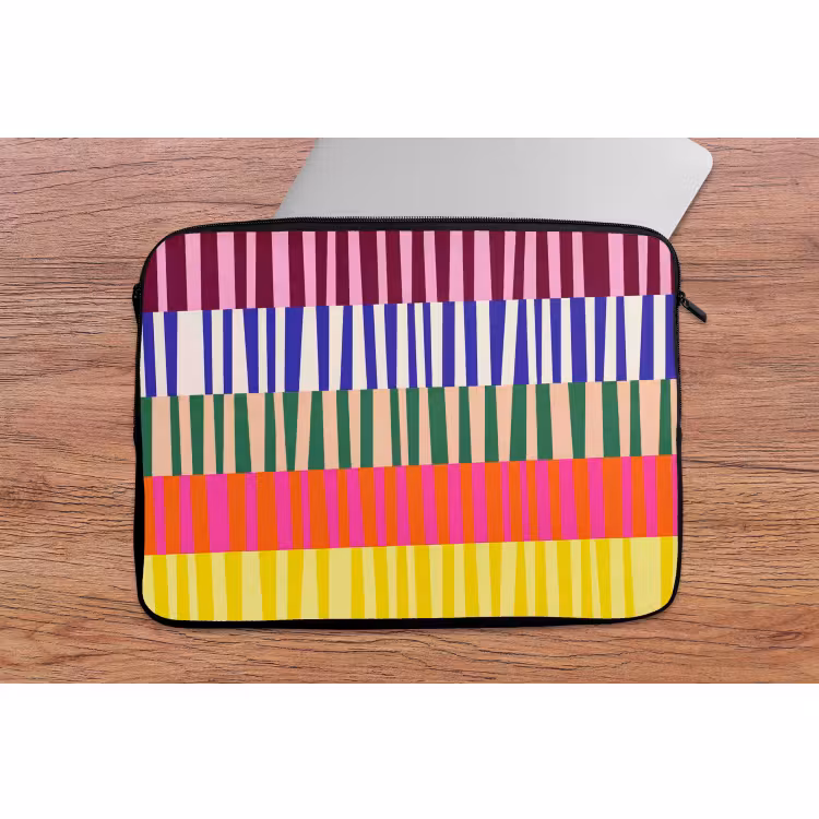 Laptophoes - Patroon - Strepen - Abstract - Modern - Kleurrijk — 2