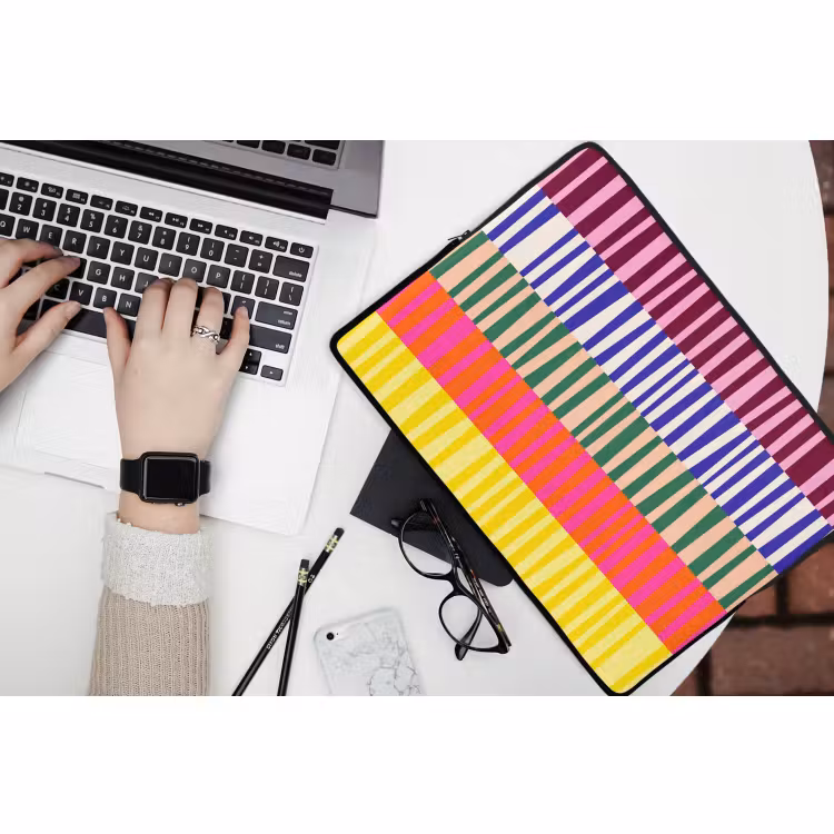 Laptophoes - Patroon - Strepen - Abstract - Modern - Kleurrijk — 3