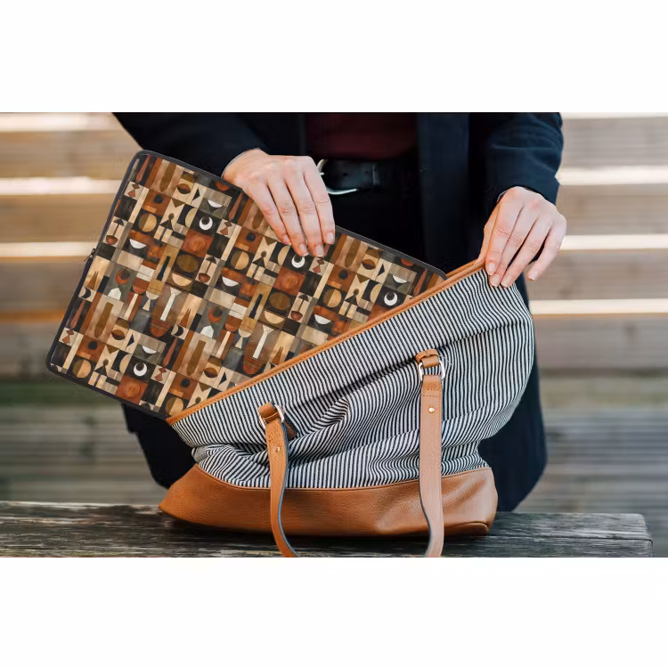 Laptophoes - Terracotta - Geometrisch - Mid-Century - Patroon — 4