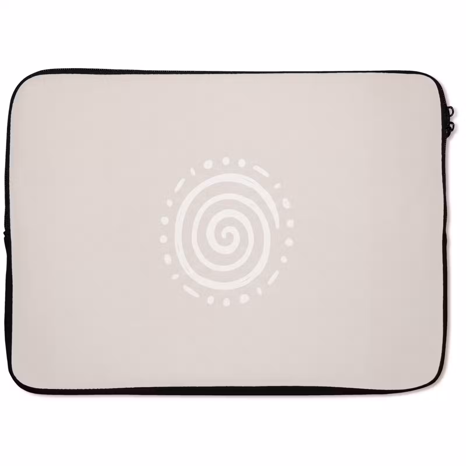 Laptophoes - Symbool - Spiraal - Abstract - Minimalistisch - Beige — 1