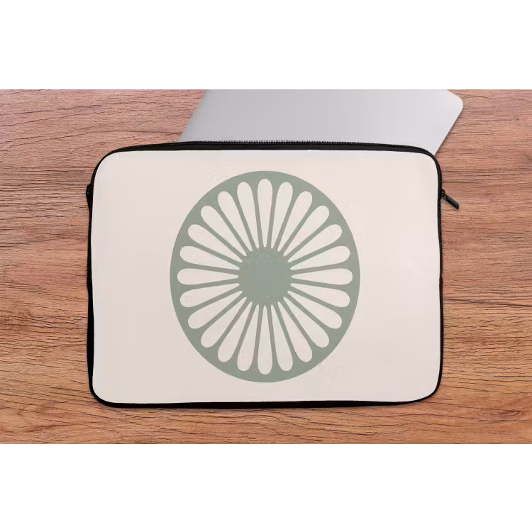 Laptophoes - Abstract - Patroon - Radiaal - Modern - Groen — 2