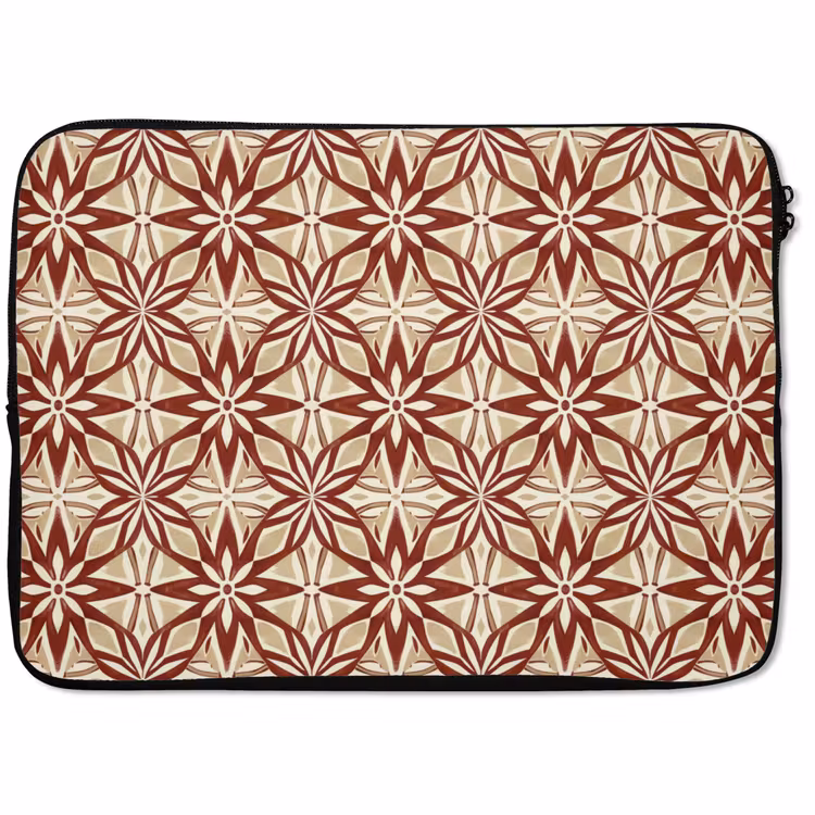 Laptophoes - Bordeauxrood - Geometrisch - Tegel - Patroon — 1