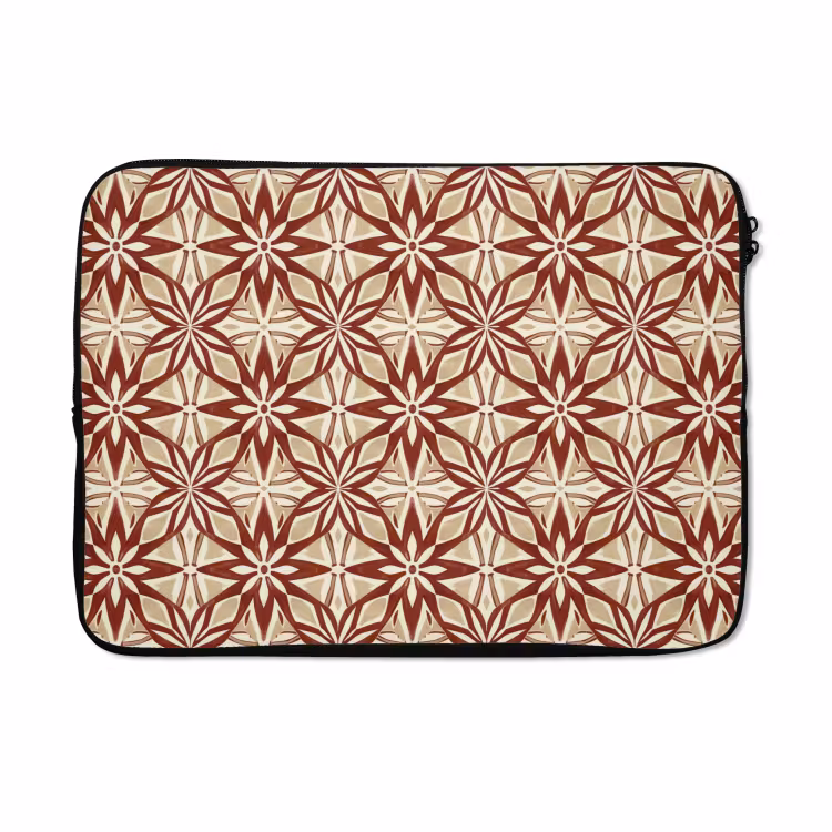 Laptophoes - Bordeauxrood - Geometrisch - Tegel - Patroon — 5