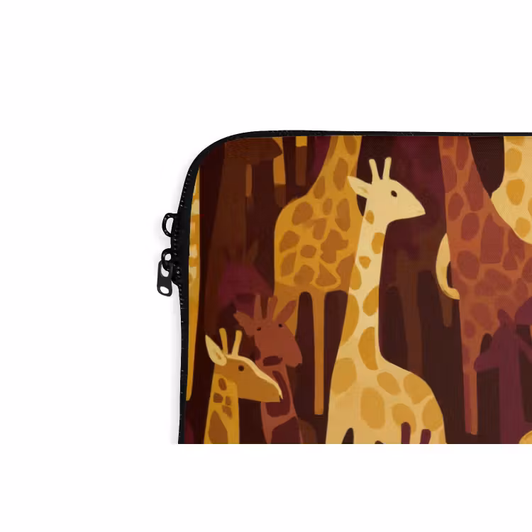 Laptophoes - Bruin - Giraffen - Safari - Patroon — 6