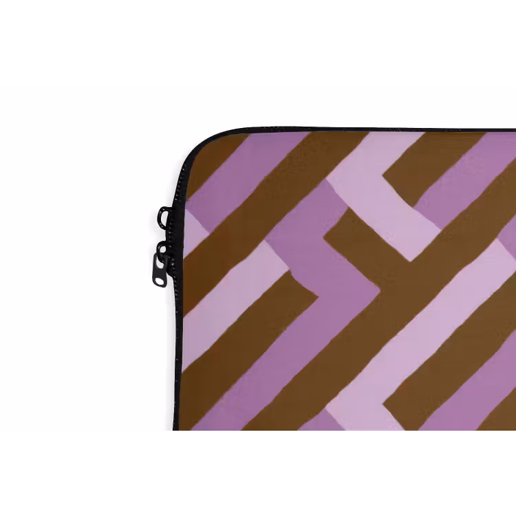 Laptophoes - Bruin - Roze - Geometrisch - Meander - Patroon — 6