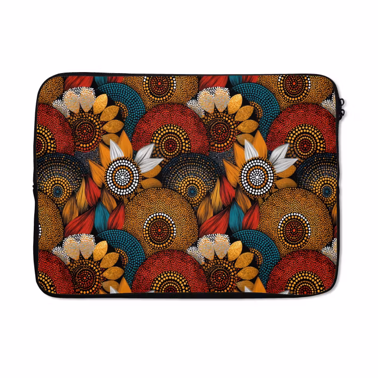 Laptophoes - Kleurrijk - Aboriginal - Dot Painting - Botanisch - Patroon — 5
