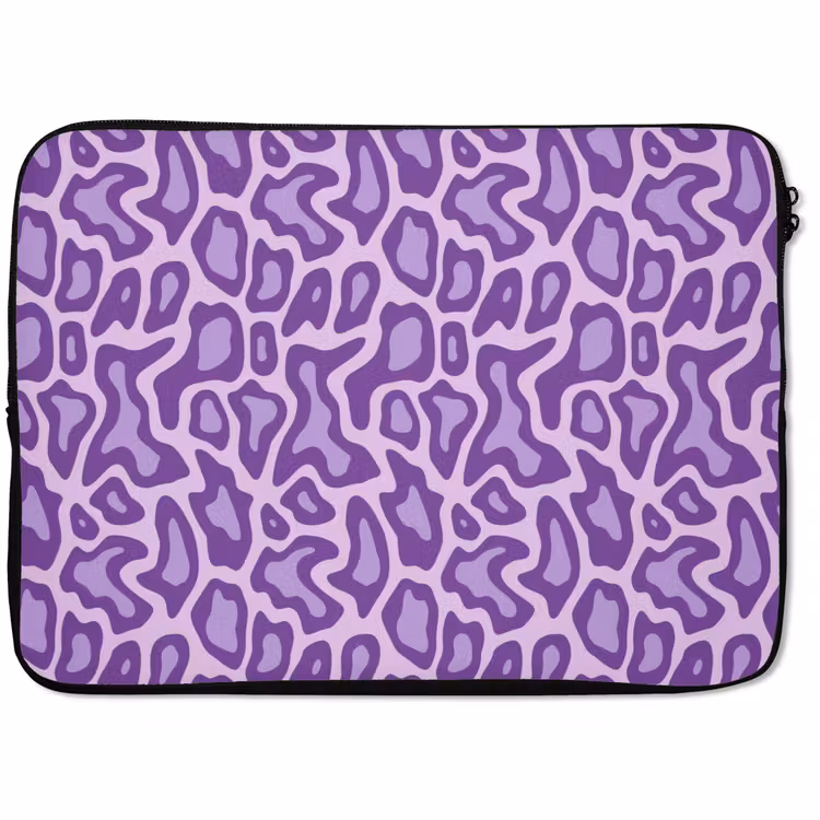 Laptophoes - Paars - Abstract - Luipaard - Vlekken - Groovy - Patroon — 1