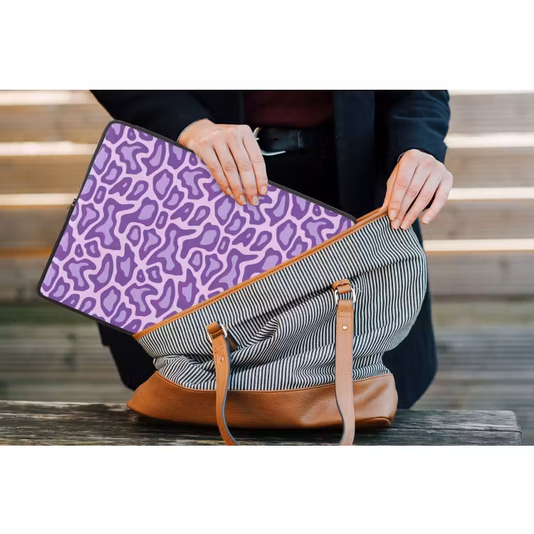 Laptophoes - Paars - Abstract - Luipaard - Vlekken - Groovy - Patroon — 4