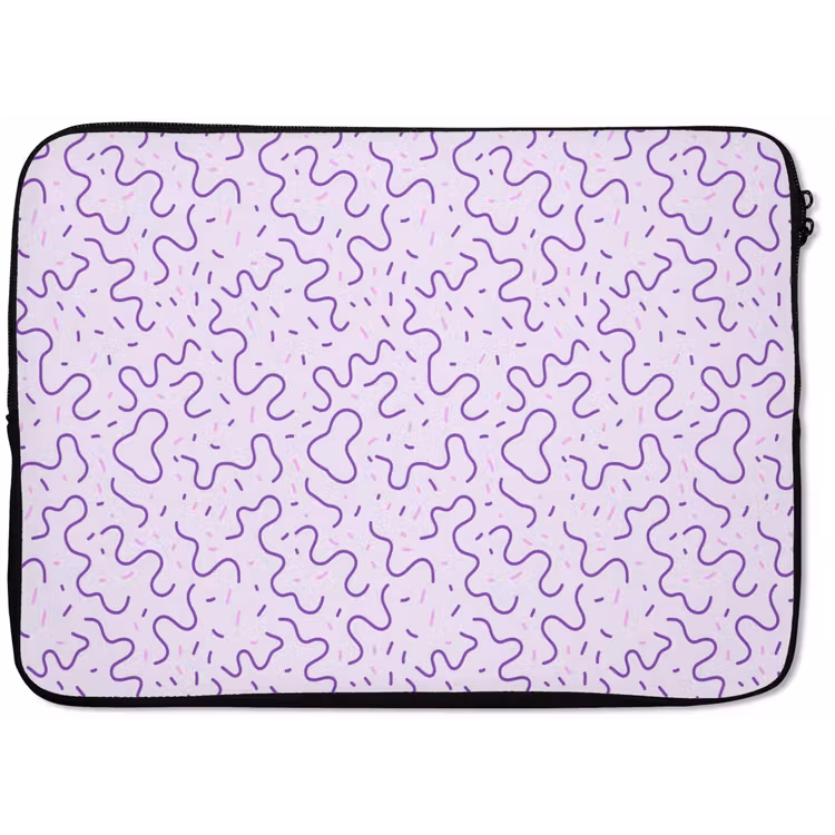 Laptophoes - Paars - Abstract - Memphis - Retro - Spikkels - Patroon — 1
