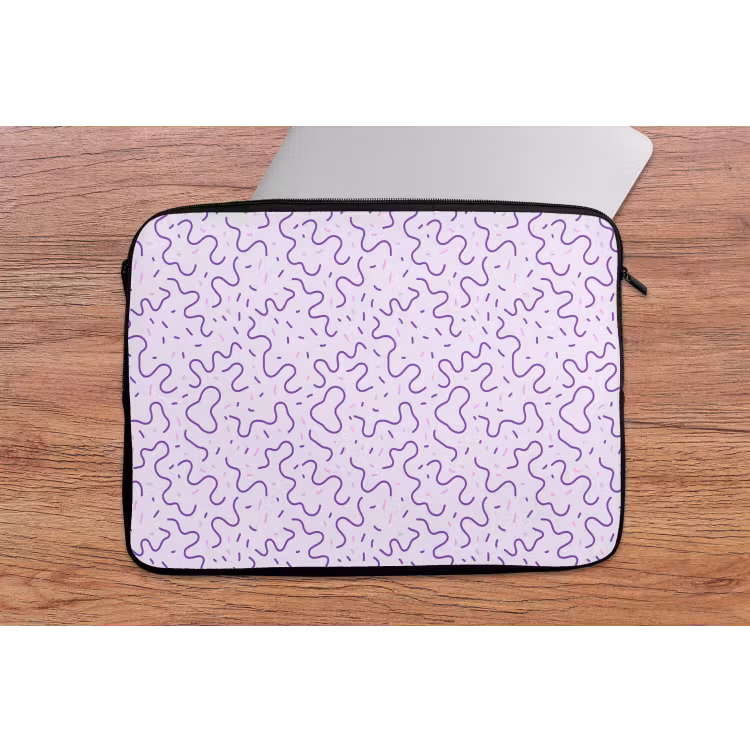 Laptophoes - Paars - Abstract - Memphis - Retro - Spikkels - Patroon — 2