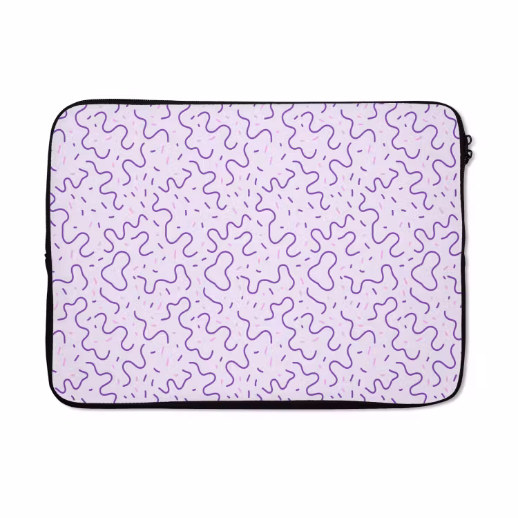 Laptophoes - Paars - Abstract - Memphis - Retro - Spikkels - Patroon — 5