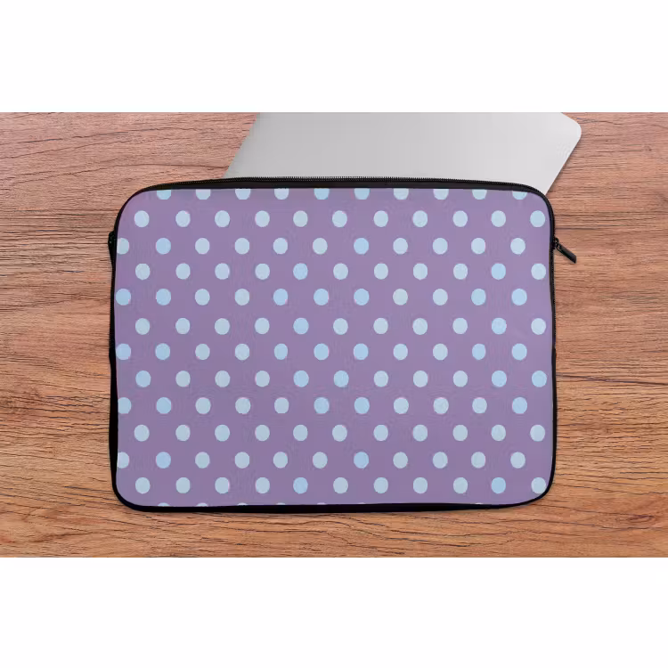 Laptophoes - Paars - Blauw - Geometrisch - Stippen - Polka Dot - Patroon — 2