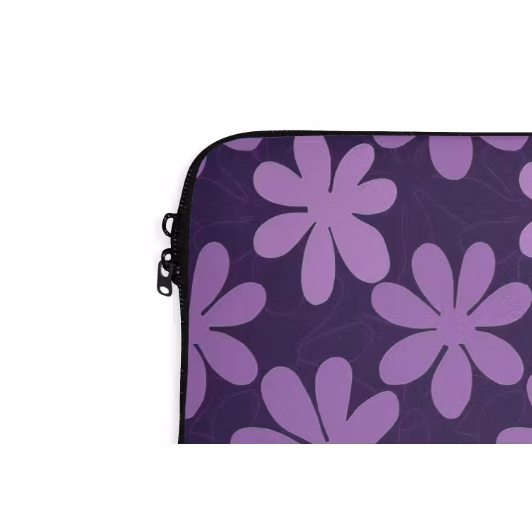 Laptophoes - Paars - Botanisch - Bloemen - Retro - Patroon — 6