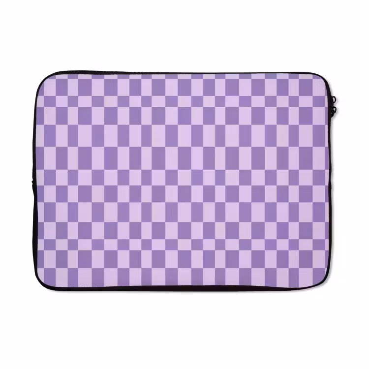 Laptophoes - Paars - Geometrisch - Dambord - Blokken - Patroon — 5