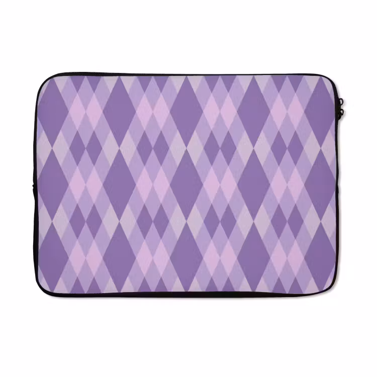 Laptophoes - Paars - Geometrisch - Ruiten - Argyle - Patroon — 5