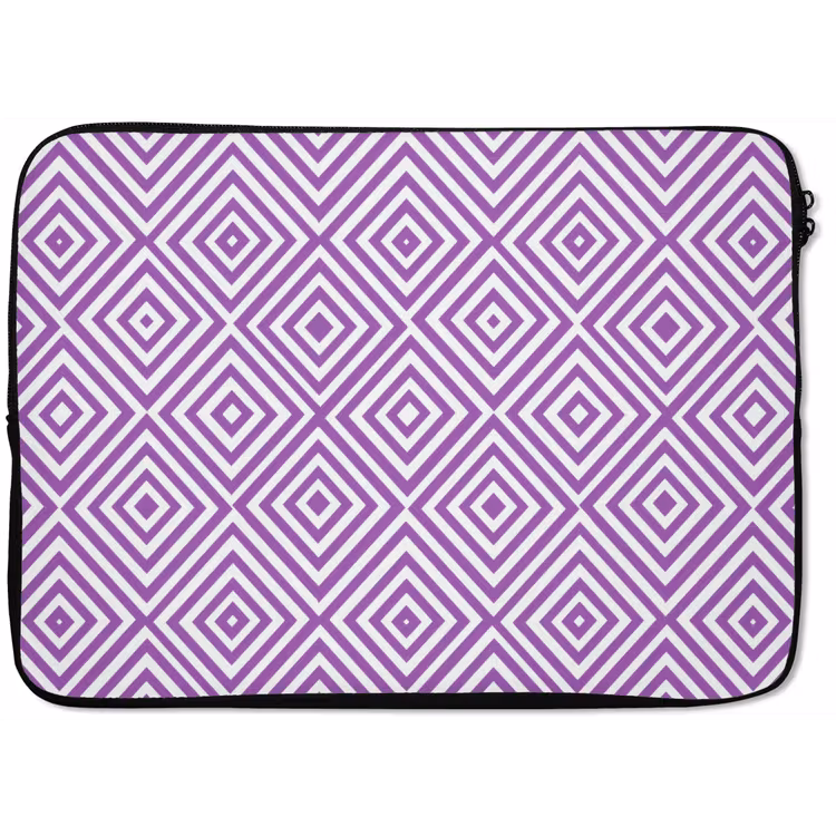 Laptophoes - Paars - Geometrisch - Ruiten - Concentrisch - Patroon — 1