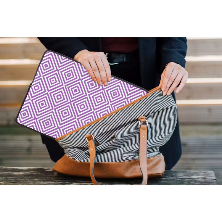 Laptophoes - Paars - Geometrisch - Ruiten - Concentrisch - Patroon — 4