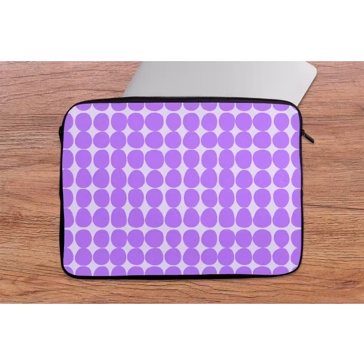 Laptophoes - Paars - Geometrisch - Stippen - Polka Dot - Patroon — 2