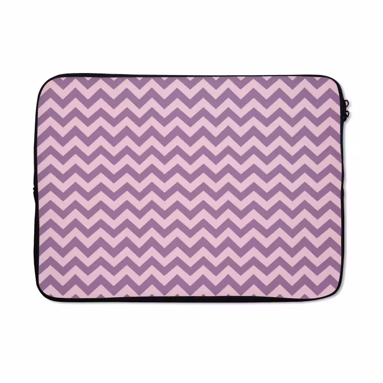 Laptophoes - Paars - Roze - Geometrisch - Chevron - Zigzag - Patroon — 5