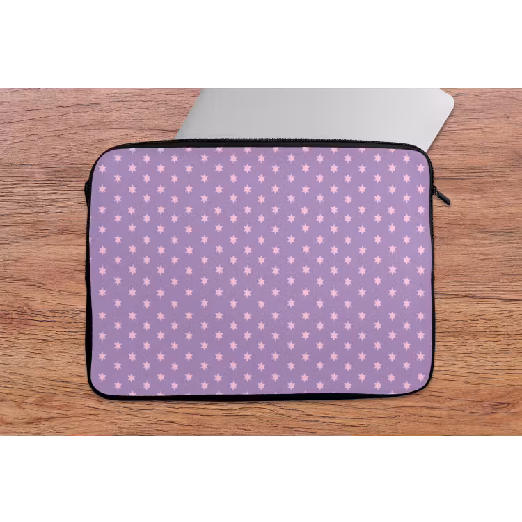 Laptophoes - Paars - Roze - Sterren - Geometrisch - Patroon — 2