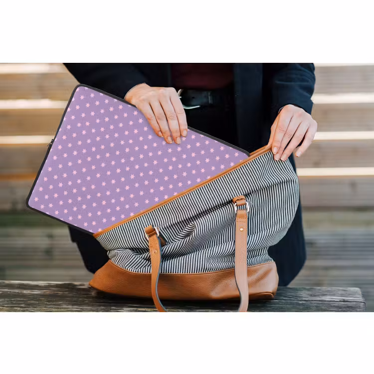 Laptophoes - Paars - Roze - Sterren - Geometrisch - Patroon — 4