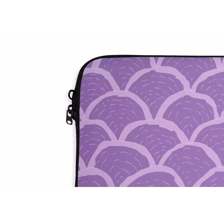 Laptophoes - Paars - Schubber - Schelpen - Handgetekend - Patroon — 6