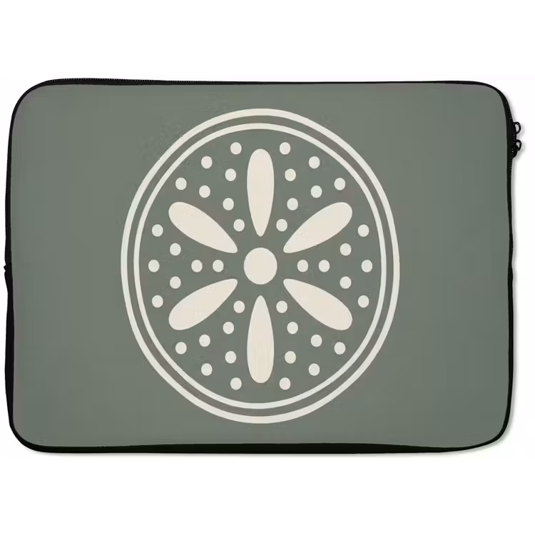 Laptophoes - Patroon - Cirkel - Abstract - Groen - Decoratie — 1