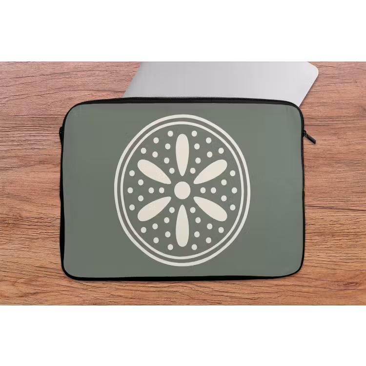 Laptophoes - Patroon - Cirkel - Abstract - Groen - Decoratie — 2