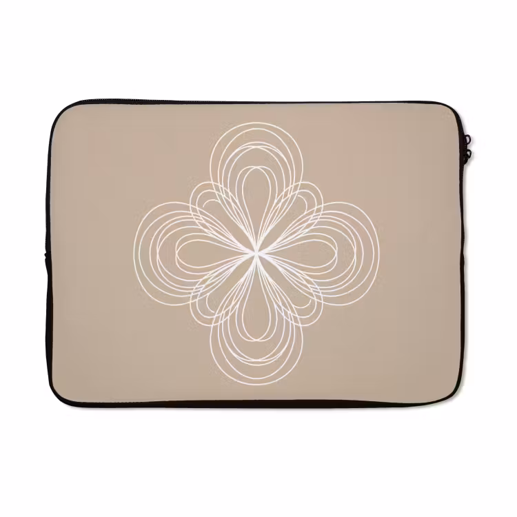 Laptophoes - Patroon - Lijnen - Abstract - Minimalistisch - Beige — 5