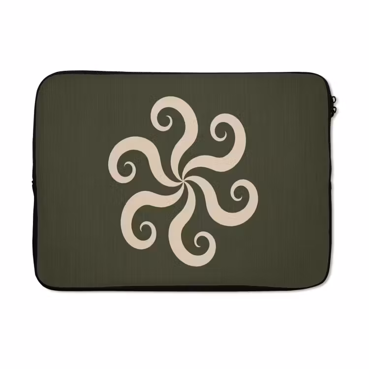 Laptophoes - Patroon - Spiraal - Abstract - Modern - Groen — 5