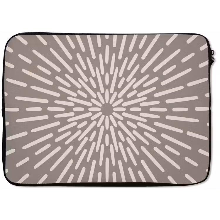 Laptophoes - Patroon - Stralen - Abstract - Modern - Grijs — 1